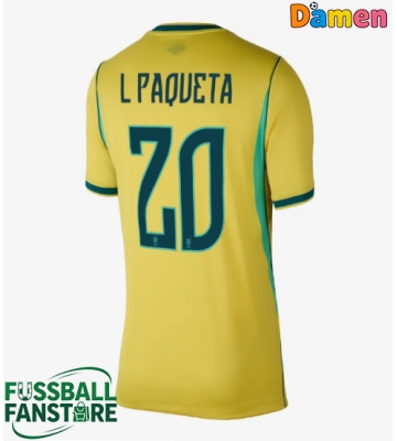 Brasilien Lucas Paqueta #20 Replik Heimtrikot Damen WM 2026 Kurzarm